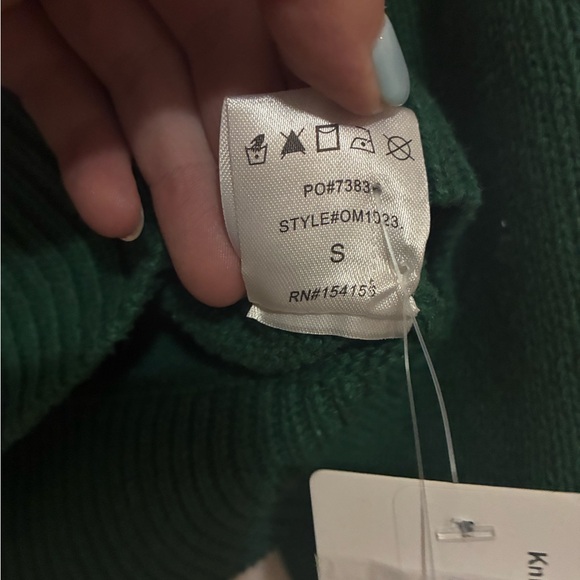 Green Knit Long Sleeve Button Down Women's Cardigan - Picture 7 of 8